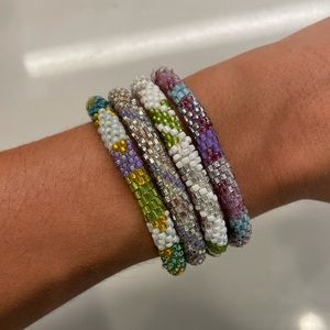 Multi-color Nepal beaded bracelets
